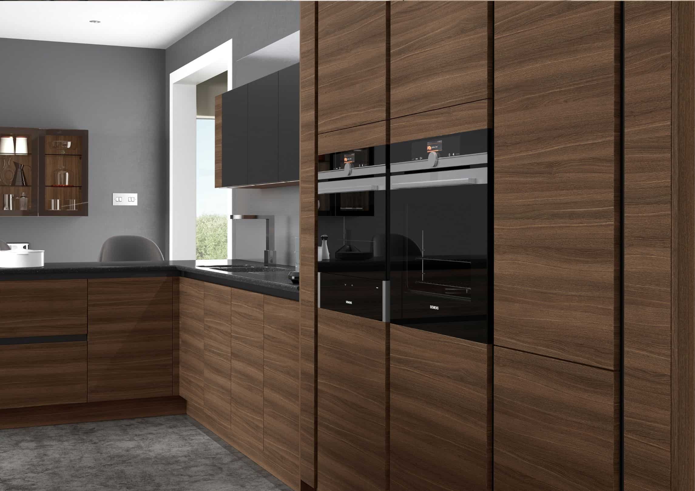 Dark Oak Contemporary Kitchen