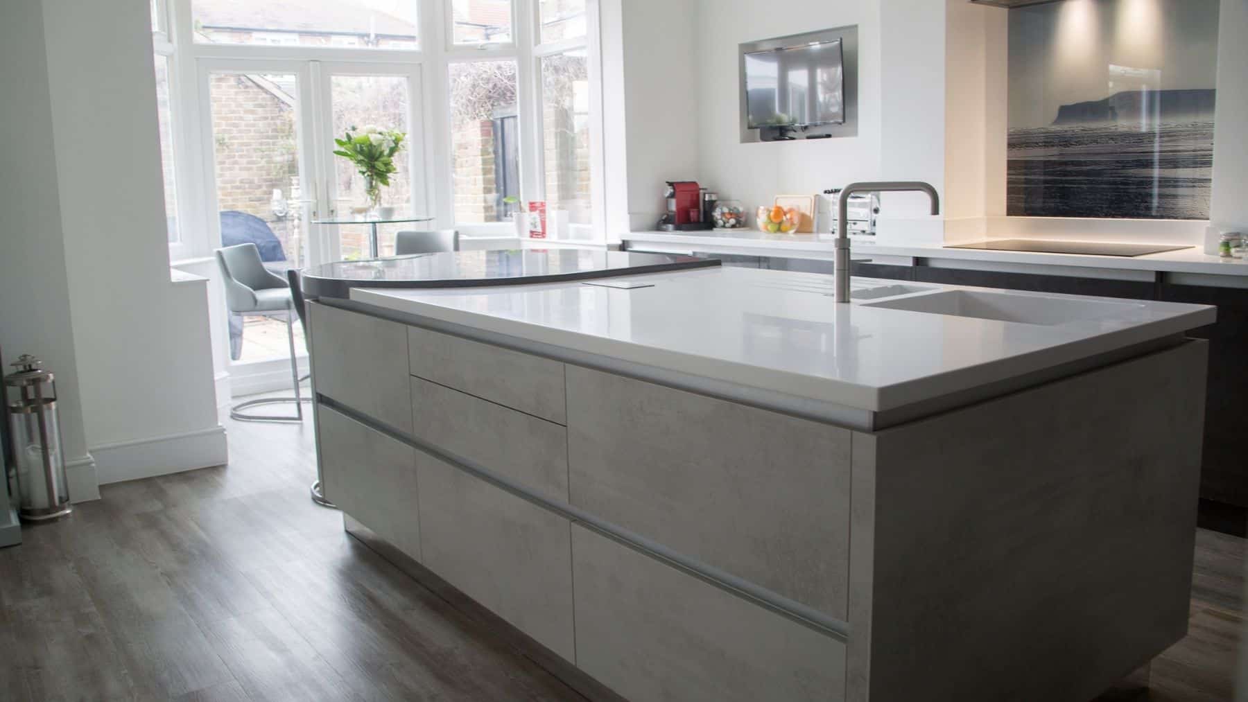 Grey Kitchen Island