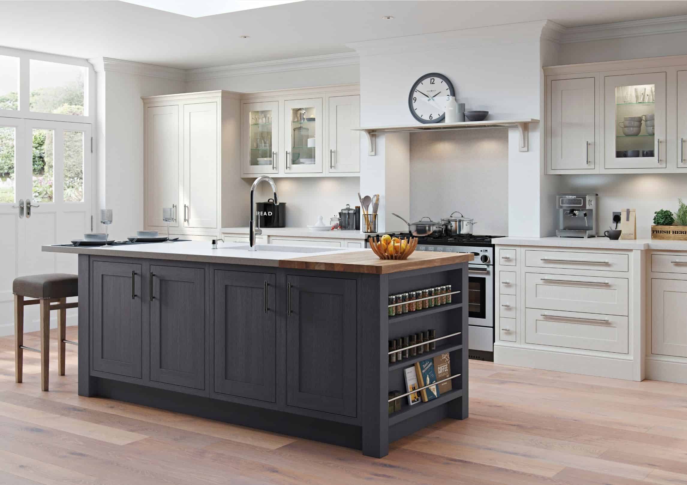 two toned kitchen