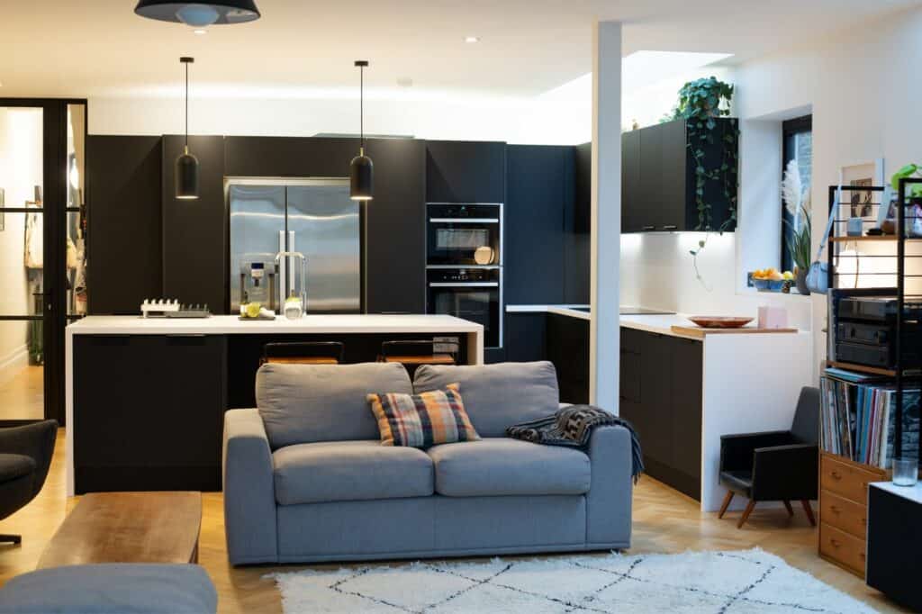 black kitchen island design 