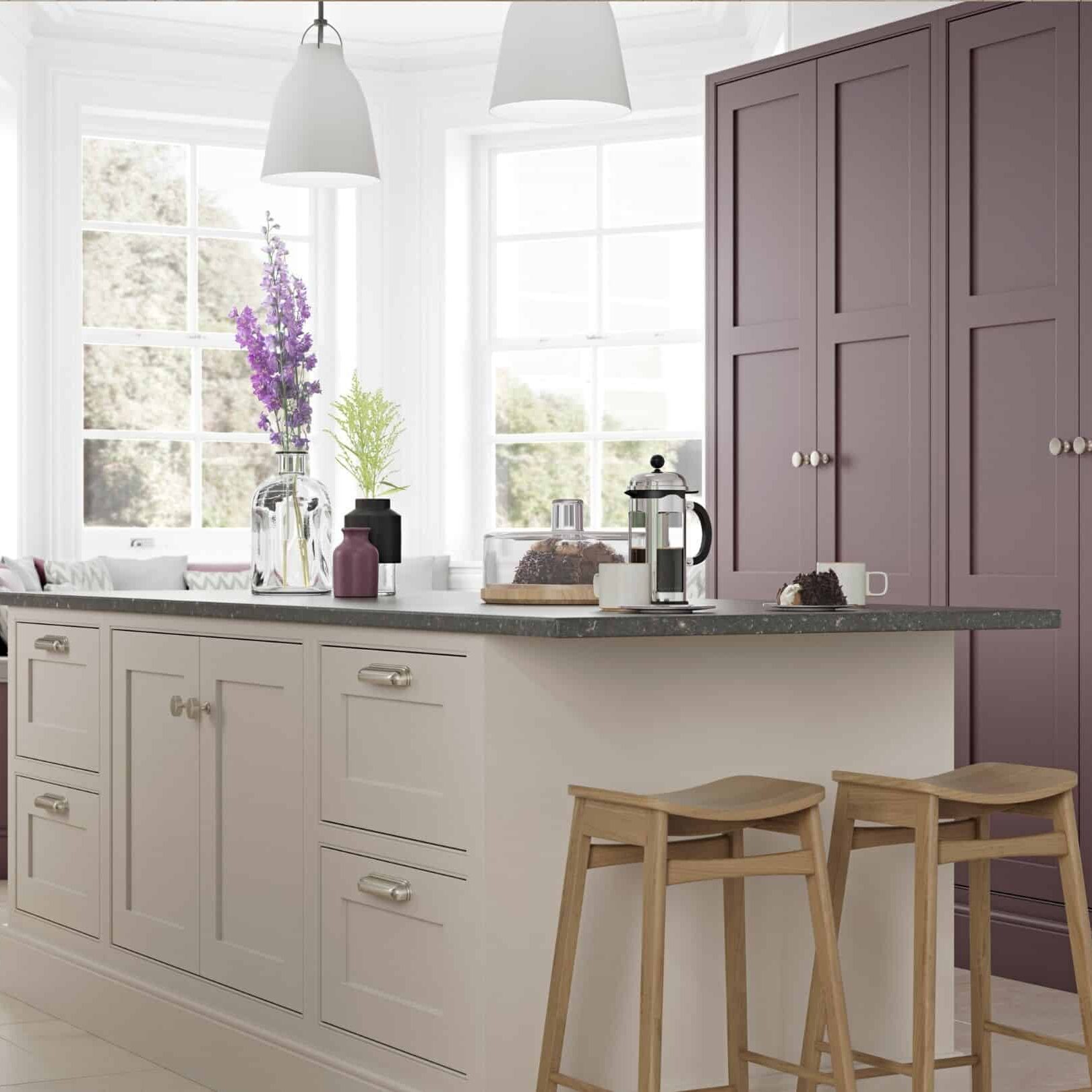 two coloured kitchen